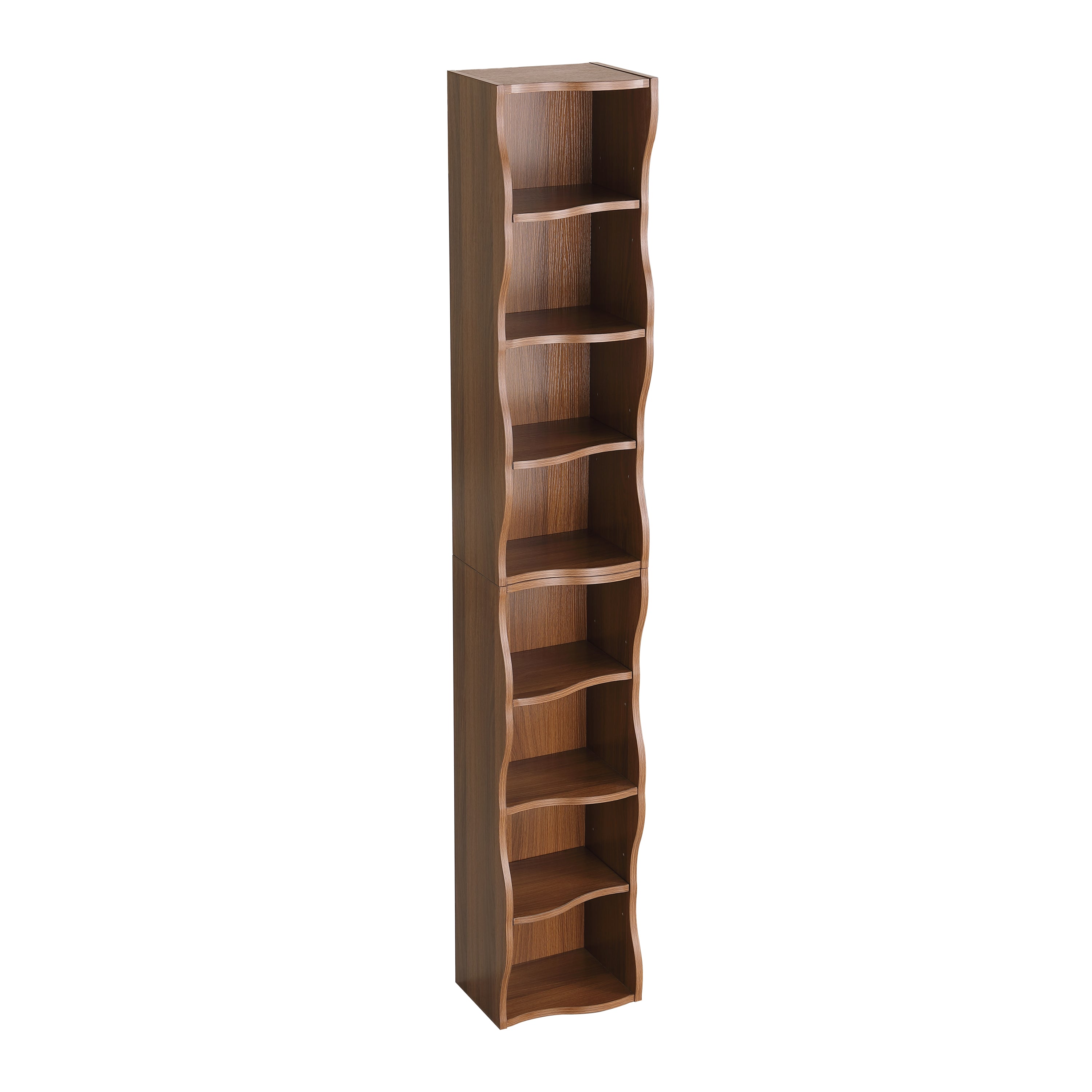 8-layer adjustable shelf ultra-thin bookshelf with a wavy border design, which is more aesthetically pleasing, is suitable for high and narrow, display and multi-functional bookshelves in home offices - Grand Goldman Shop