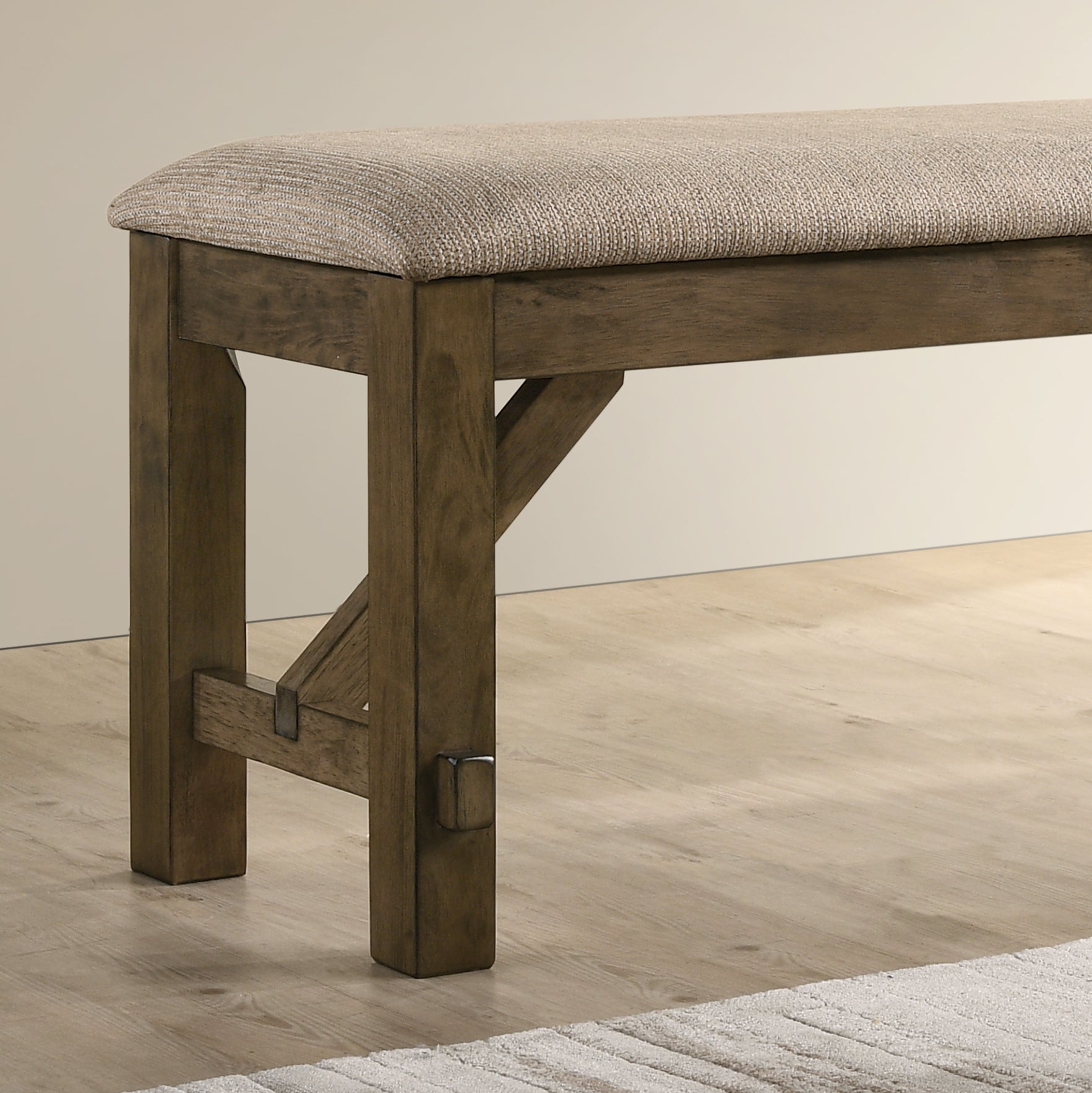 Raven Wood Fabric Upholstered Dining Bench - Grand Goldman Shop