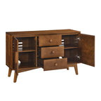 47.3' Mid Century Modern Sideboard Buffet Cabinet with Storage, Storage Cabinet with 2 Doors and 3 Drawers for Kitchen Dining Living Room, Accent Console Table, Walnut - Grand Goldman Shop