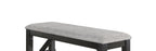 Cottage Style 1pc Upholstered Seat Wheat Charcoal Finish Bench Dining Room Bedroom Wooden Furniture Standard Height - Grand Goldman Shop