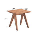 Natural Wood Armchair and Matching Square End Table, 2-Piece Living Room Set - Grand Goldman Shop
