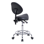Saddle Stool Chair with Backrest Swivel Hydraulic Ergonomic Tilt Seat Chair with Wheels Footrest for Medical Hospital Clinic 