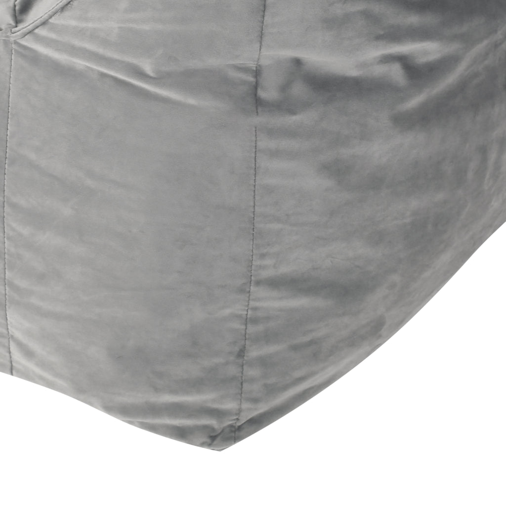 Allea Velveteen Bean Bag Chair with Armrests, Soft Grey Velvet, Cozy and Spacious - Grand Goldman Shop