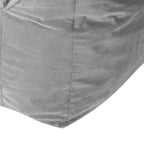 Allea Velveteen Bean Bag Chair with Armrests, Soft Grey Velvet, Cozy and Spacious - Grand Goldman Shop