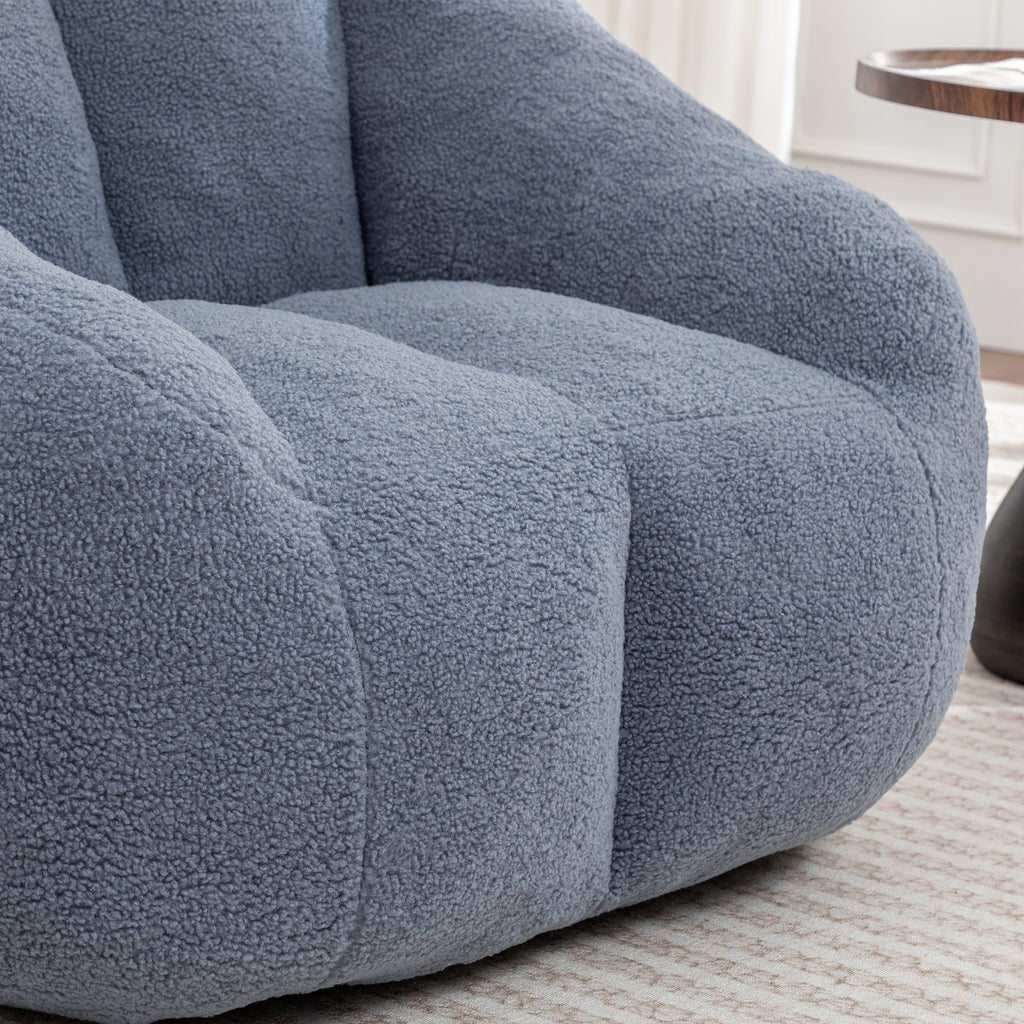 Comfy Bean Bag Chair with Memory Foam Filler – Tufted Soft Stuffed Bean Bag Sofa for Dorm, Apartment, or Living Room – Light Blue - Grand Goldman Shop
