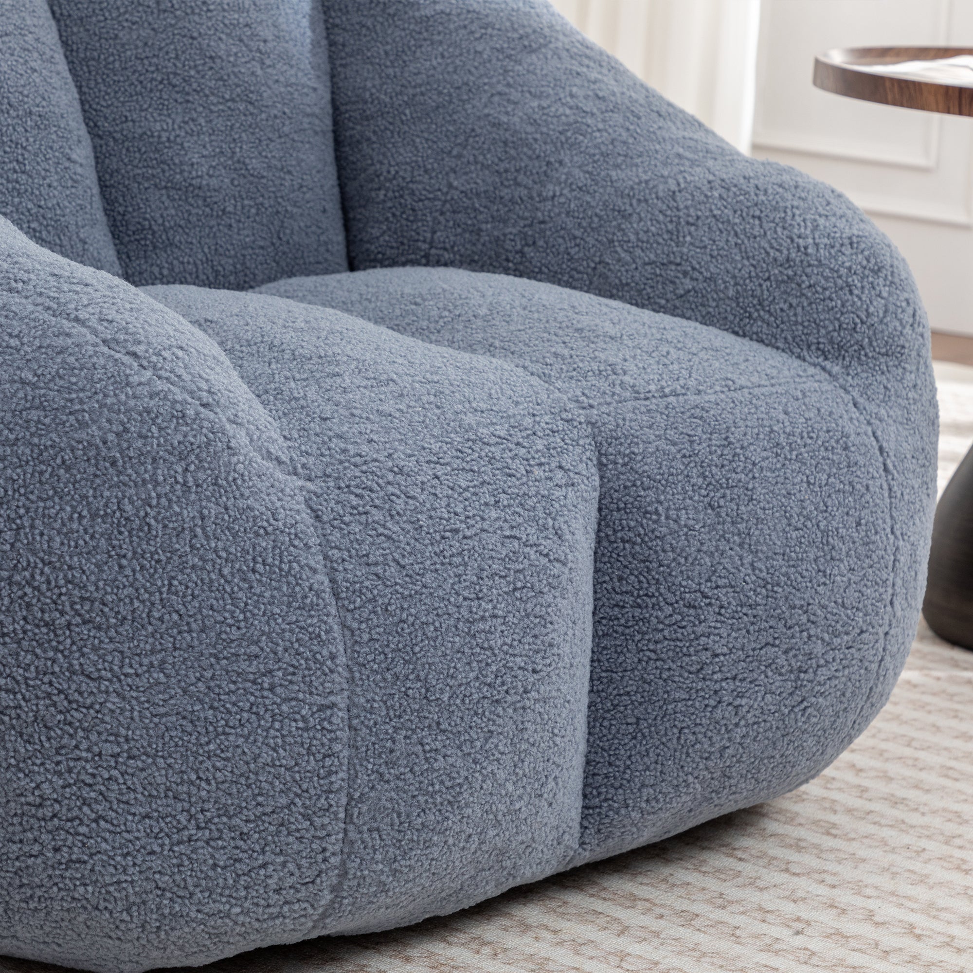 Comfy Bean Bag Chair with Memory Foam Filler – Tufted Soft Stuffed Bean Bag Sofa for Dorm, Apartment, or Living Room – Light Blue - Grand Goldman Shop