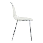 Modern simple transparent dining chair plastic chair armless crystal chair Nordic creative makeup stool negotiation chair Set of 4 and plating metal legW115164140,TW-1200 - Grand Goldman Shop