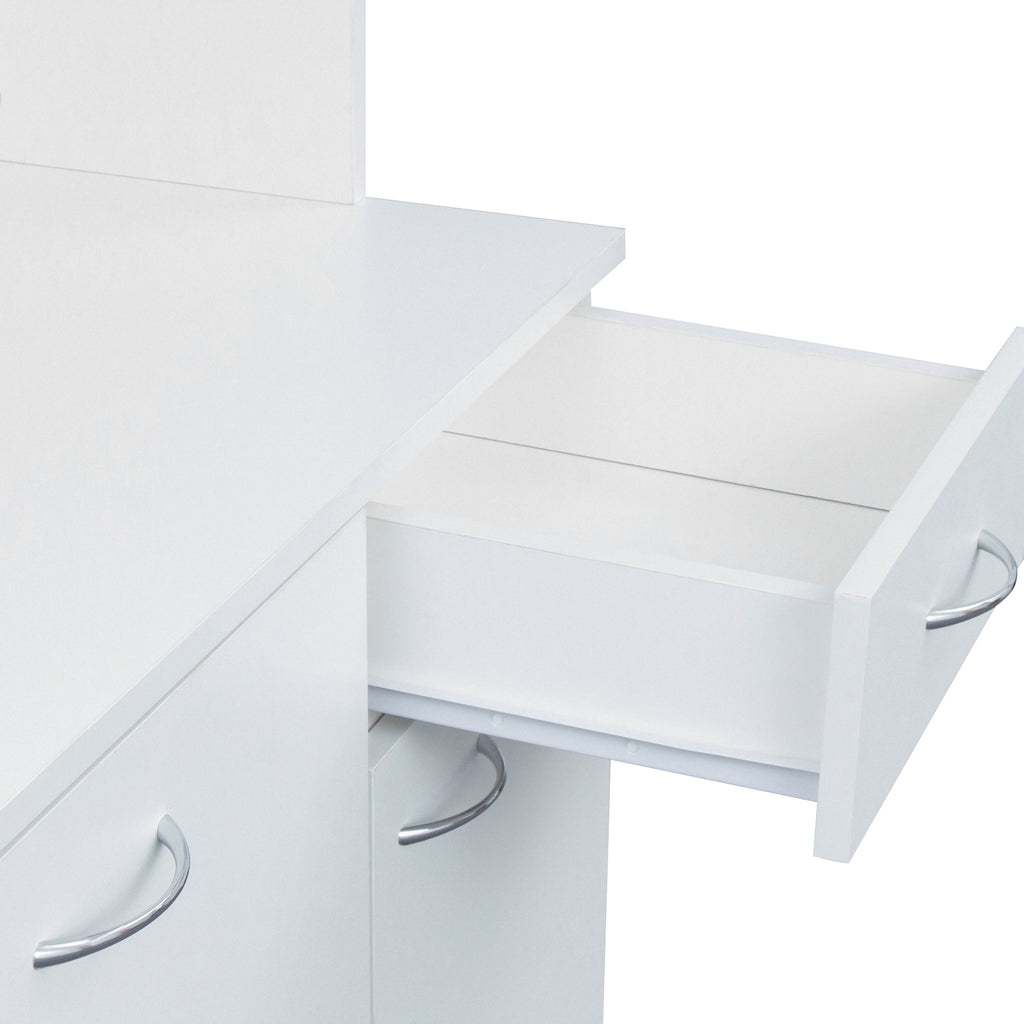 70.87' Tall Wardrobe& Kitchen Cabinet, with 6-Doors, 1-Open Shelves and 1-Drawer for bedroom,White - Grand Goldman Shop