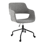 Contemporary Adjustable Office Chair in Black Metal and Grey Fabric - Grand Goldman