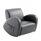 Kids Sofa Rocking Chair with Side Pocket, PU Leather Toddler Armchair for Children Grey | Premium Home Decor - Grand Goldman