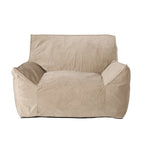 Allea Velveteen Bean Bag Chair with Armrests, Comfortable Velvet Seating, Taupe, 42x40x30 inches - Grand Goldman Shop