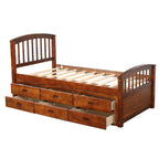 Orisfur. Twin Size Platform Storage Bed Solid Wood Bed with 6 Drawers - Grand Goldman Shop