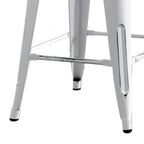 Modern Light Weight Industrial Contemporary Rustic Vintage Costal Metal Barstools with Bucket Back and 4 Leg Design, Seat Bar