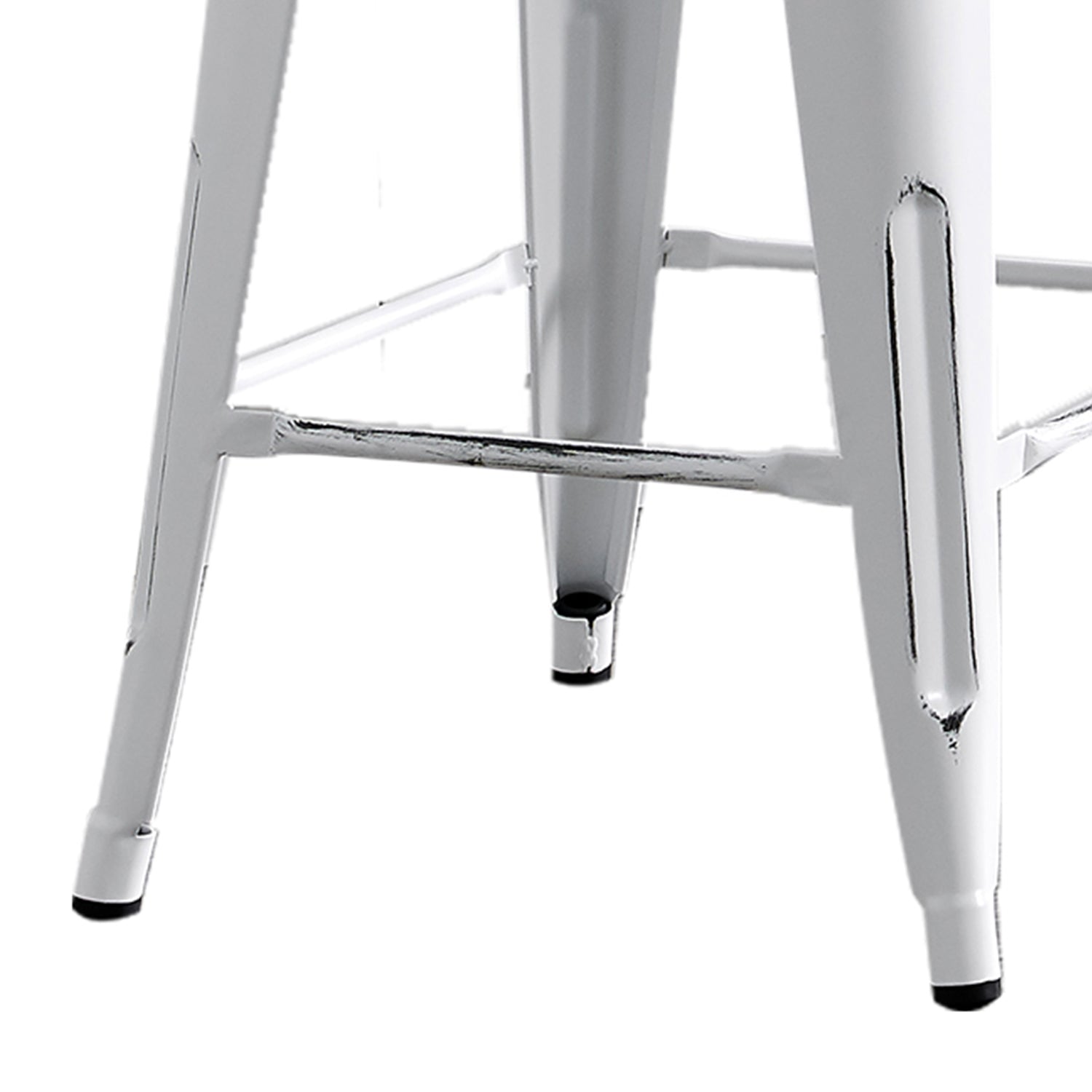 Modern Light Weight Industrial Contemporary Rustic Vintage Costal Metal Barstools with Bucket Back and 4 Leg Design, Seat Bar