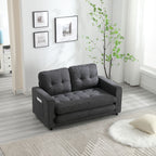 3 Fold Sofa,Convertible Futon Couch sleeper sofabed,Space saving loveseat,Pull Out Couch Bed for Living Room,Dark Gray & Light Gray & Beige,Velvet linen fabric - Grand Goldman Shop