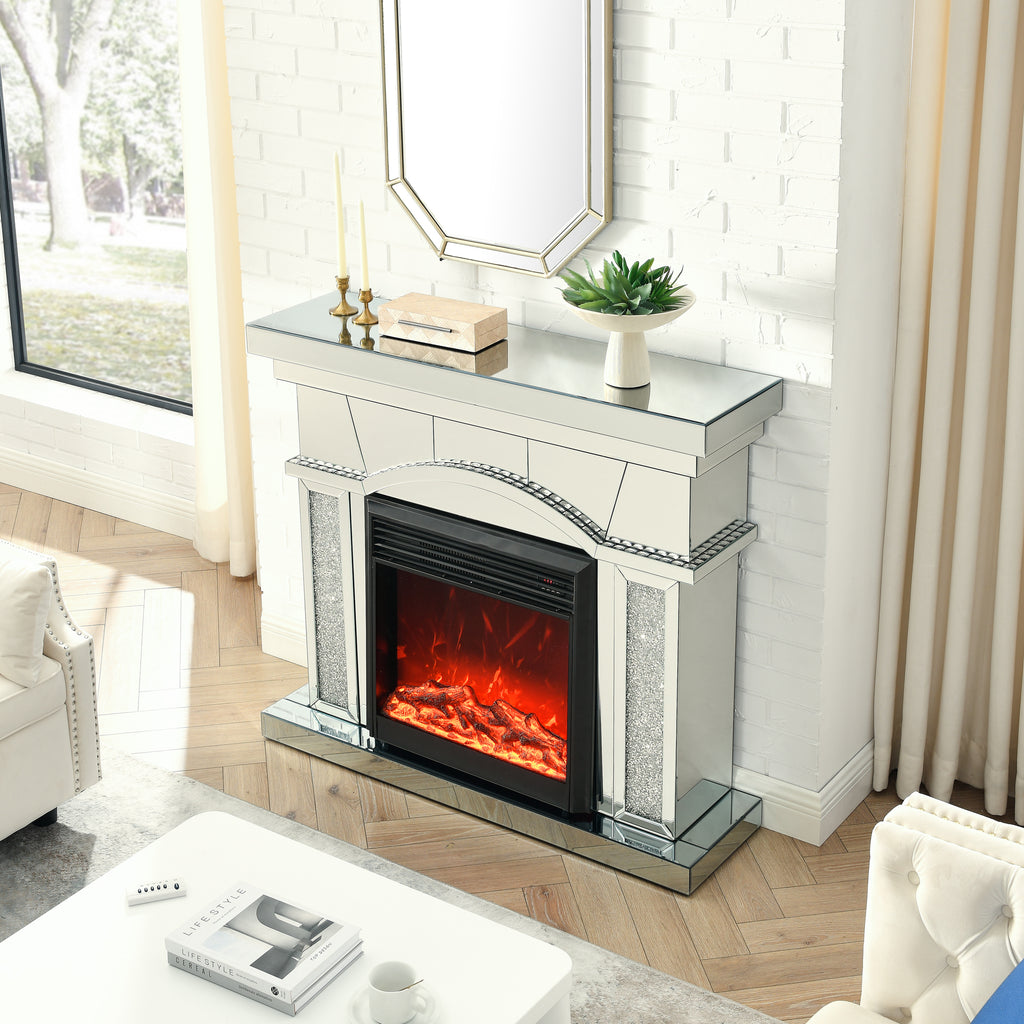 Dome door acrylic mirror fireplace cabinet, TV fireplace cabinet - Grand Goldman Shop