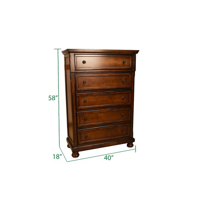 Baltimore Queen 5 Pc Storage Bedroom Set made with Wood in Dark Walnut - Grand Goldman Shop
