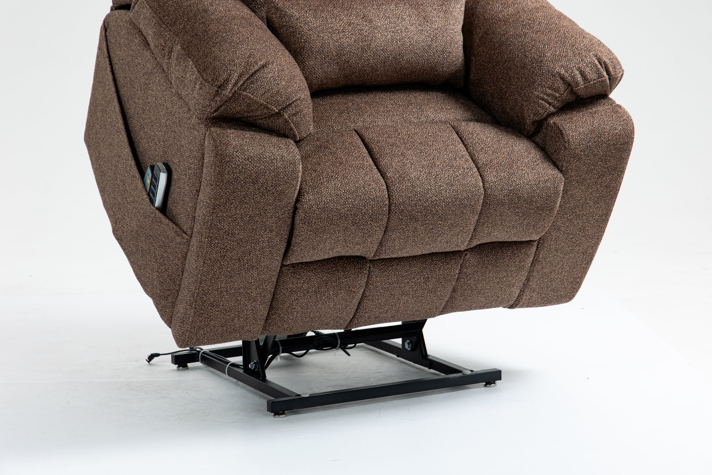 Old age electric lift chair, flat high density foam electric sofa, with heating and massage functions, can tilt to 180 degrees, 2 pocket cup holders, 2 remote controls, 4 OKIN motors - Grand Goldman Shop