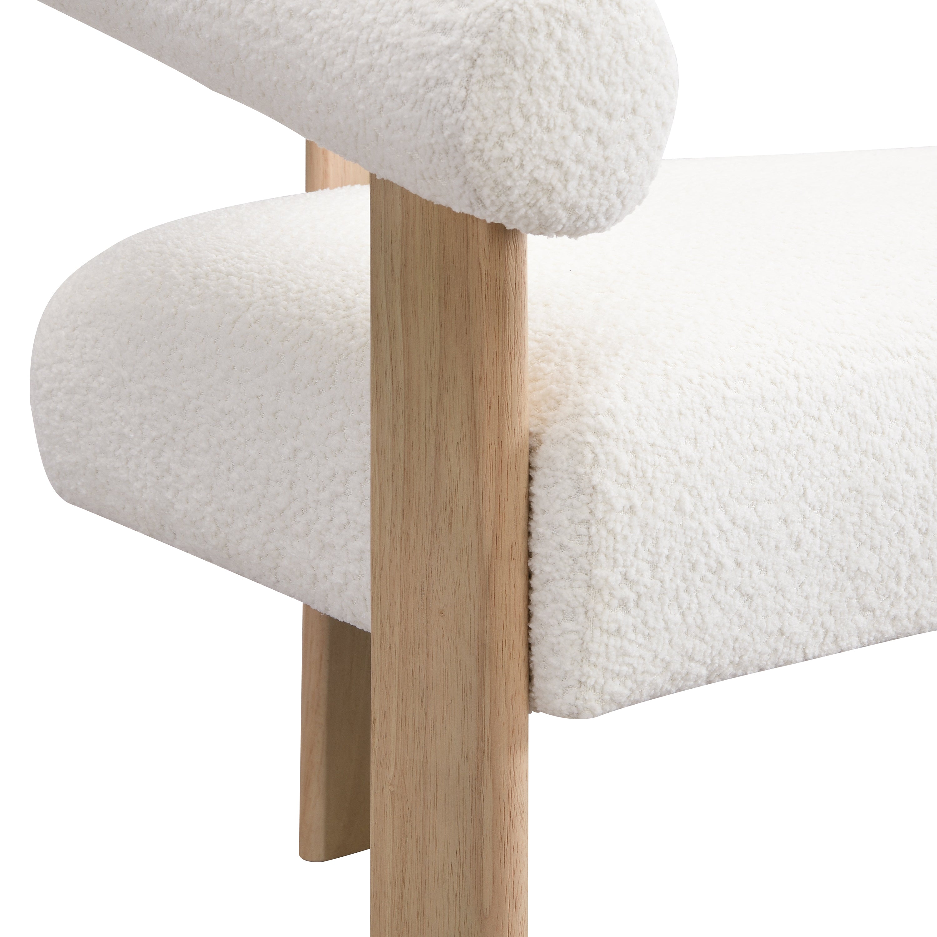 Round armrest loveseat(Beige+Natural) - Grand Goldman Shop