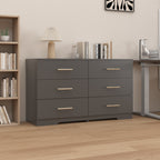 Black color Large 6 drawers chest of drawer dressers table with golden handle - Grand Goldman Shop