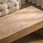 Rustic Wood Coffee Table, 49in Modern Farmhouse Rectangular Table for Living Room - Grand Goldman Shop