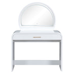 39' Makeup Vanity Table with Mirror Touch Screen Lighted Mirror, Dressing Table with Drawer for Bedroom, White - Grand Goldman Shop