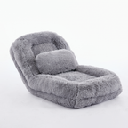 [NEW ARRIVED] [VIDEO PROVIDED] Human Dog Bed,Lazy Sofa,5-Position Adjustable Convertible,Floor Gaming Chair,bedroom, living room,Suitable for gaming, meditation,relaxation,Plush Fabric,Light Gray - Grand Goldman Shop