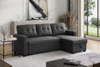 Convertible Upholstered Sectional Sofa with Pull-out Chaise - Grand Goldman Shop