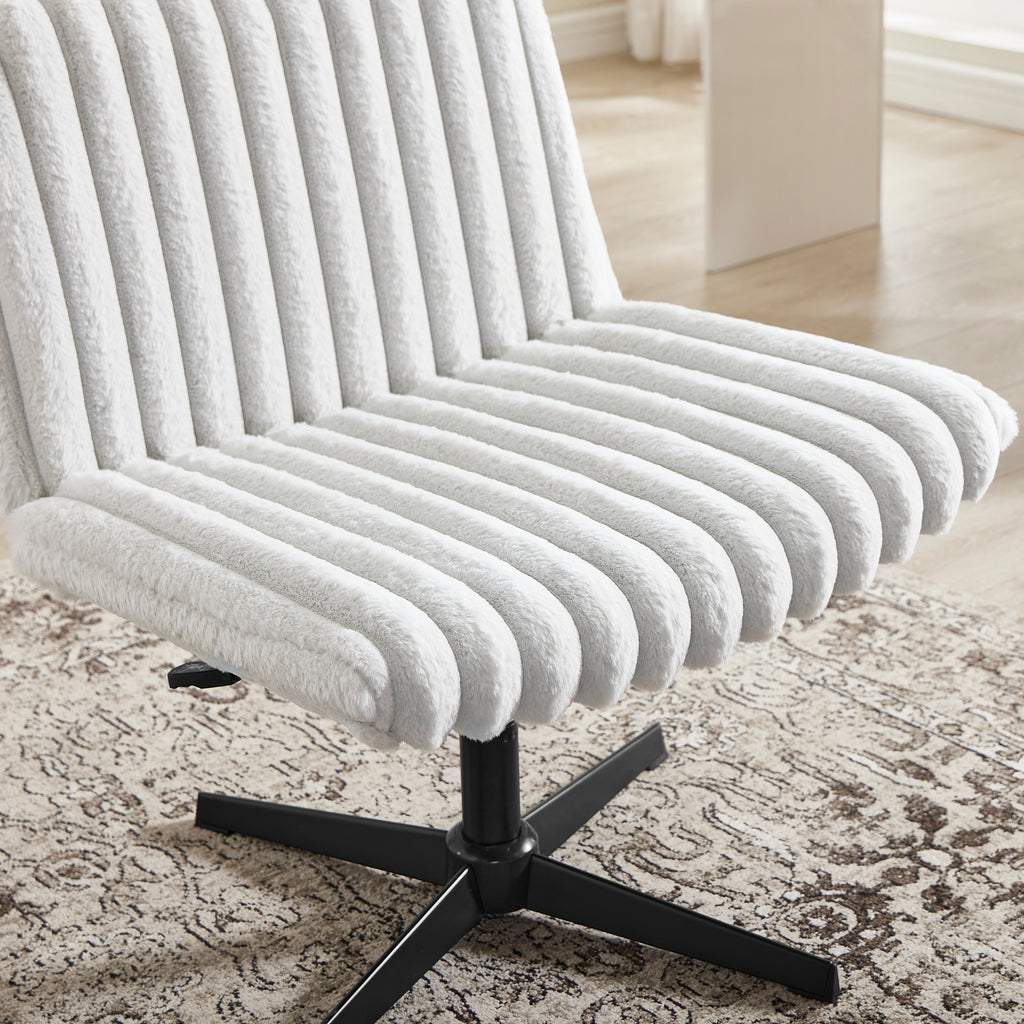 Blynn Adjustable Swivel Criss Cross Chair, Wide Seat Office Chair Vanity Chair, Gray | Premium Home Decor - Grand Goldman