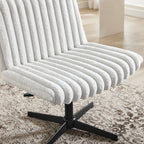 Blynn Adjustable Swivel Criss Cross Chair, Wide Seat Office Chair Vanity Chair, Gray | Premium Home Decor - Grand Goldman