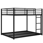 Full Over Full Metal Bunk Bed with Ladder, Black Steel Frame, 77.1''L x 55.9''W x 53.7''H - Grand Goldman Shop
