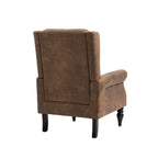 Modern Coffee Wood Frame Armchair with Sturdy Wood Legs and Microsuede Upholstery for Living Room - Grand Goldman Shop
