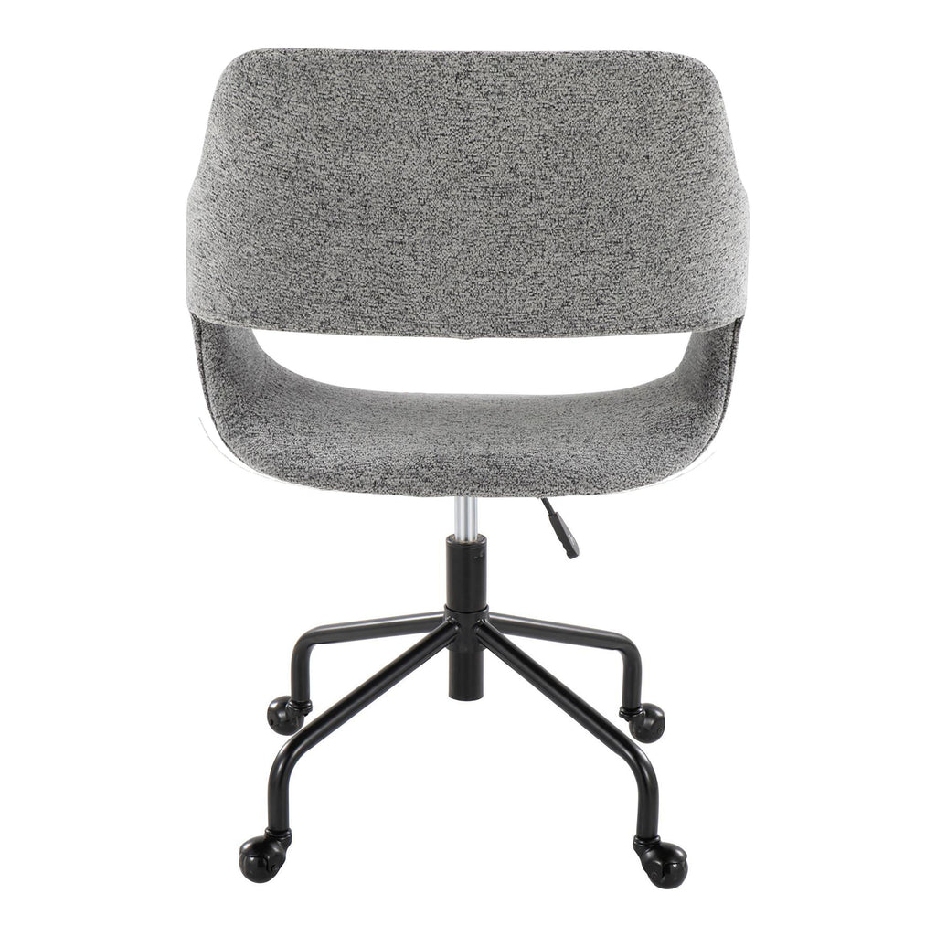 Contemporary Adjustable Office Chair in Black Metal and Grey Fabric | Premium Home Decor - Grand Goldman