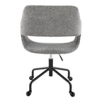 Contemporary Adjustable Office Chair in Black Metal and Grey Fabric | Premium Home Decor - Grand Goldman