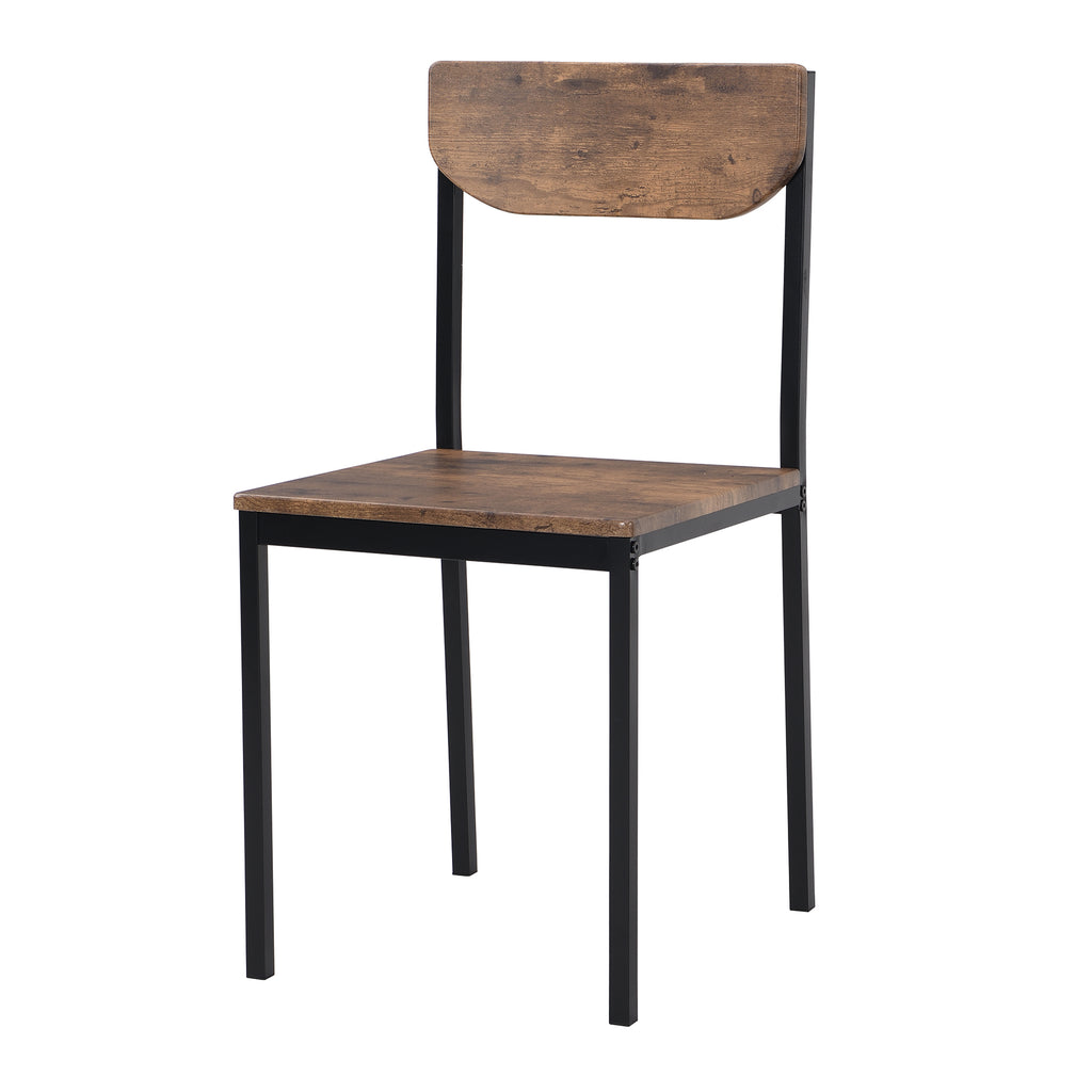 TOPMAX Modern 3-Piece Round Dining Table Set with Drop Leaf and 2 Chairs for Small Places,Black Frame+Rustic Brown Finish - Grand Goldman Shop