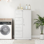 Metal Storage Vertical Filing Cabinet with Lock, Steel File Locker with 4 Drawers and 1 door for School, Living Room, Bedroom