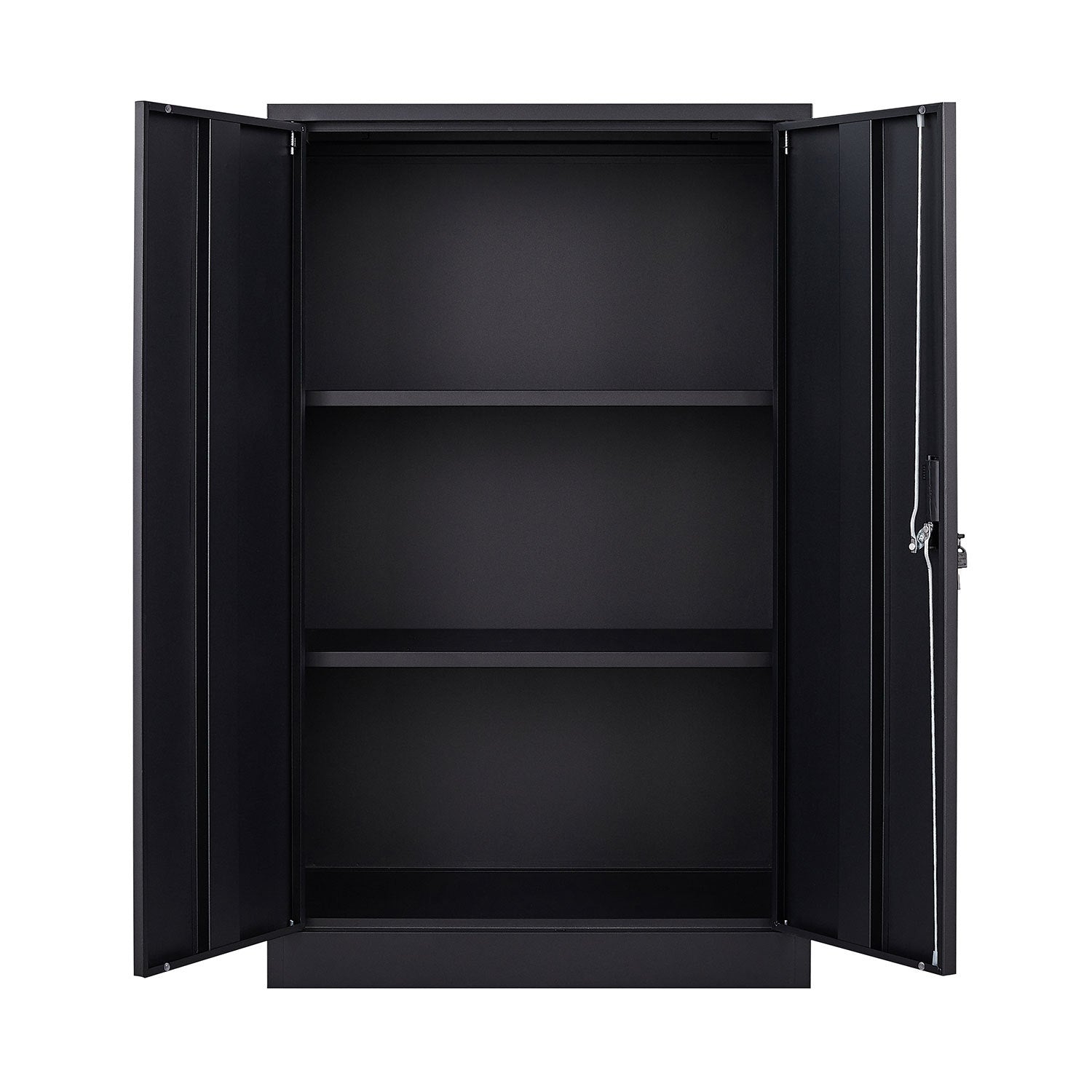 Black Metal Storage Cabinet with Locking Doors and Adjustable Shelf, Folding Filing Locker for Home Office, School, Garage, S
