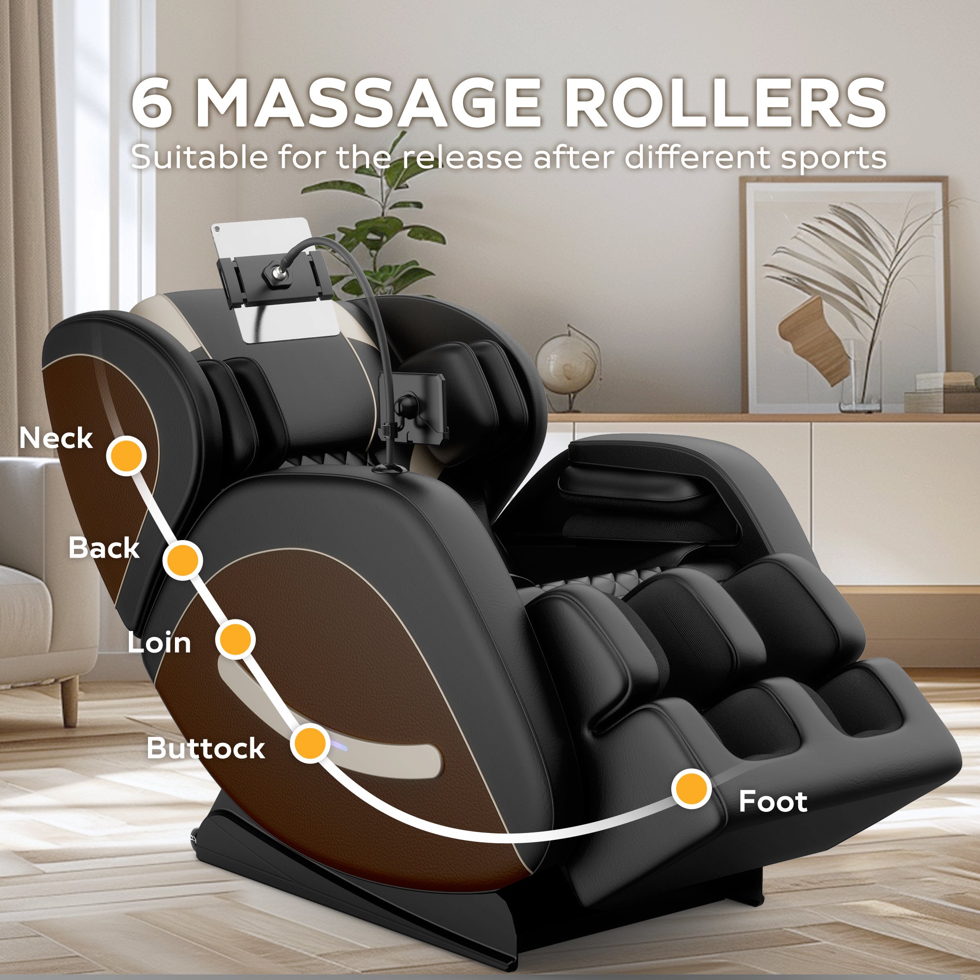 Massage Chair Recliner with Zero Gravity with Full Body Air Pressure - Grand Goldman Shop