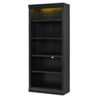 83' Tall Wood Bookcase Suite with light strip ,5-Tier Home Decor Bookcase Suite with Adjustable Shelves,Storage Organizer,Fre