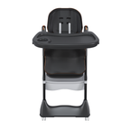 Adjustable Baby High Chair 0-6 Years – Portable Infant Feeding Seat with Safety Belt, Silent Lockable Wheels, Black - Grand Goldman Shop