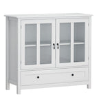 Buffet storage cabinet with double glass doors and unique bell handle - Grand Goldman Shop