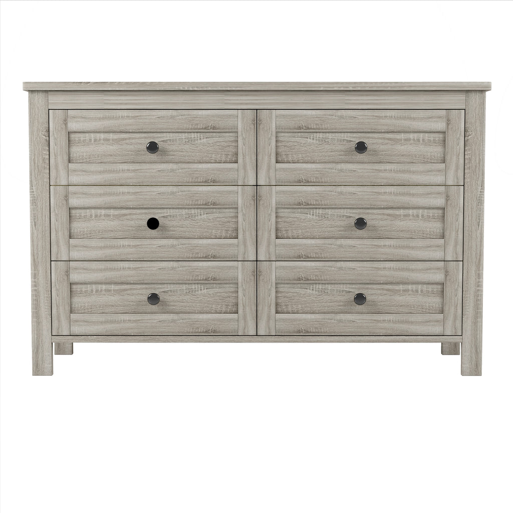 3-Pieces Bedroom Sets Queen Size Farmhouse Platform Bed with Double Sliding Door Storage Headboard and Charging Station, Storage Nightstand and Dresser, Antique Gray(Old SKU HL000092AAG) - Grand Goldman Shop