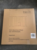 Baby Gate with Cat Door, 29.5-44.1' Metal Pet Door for Stairs & Doorways,Pressure Mounted,No Tools Needed, Black - Grand Gold