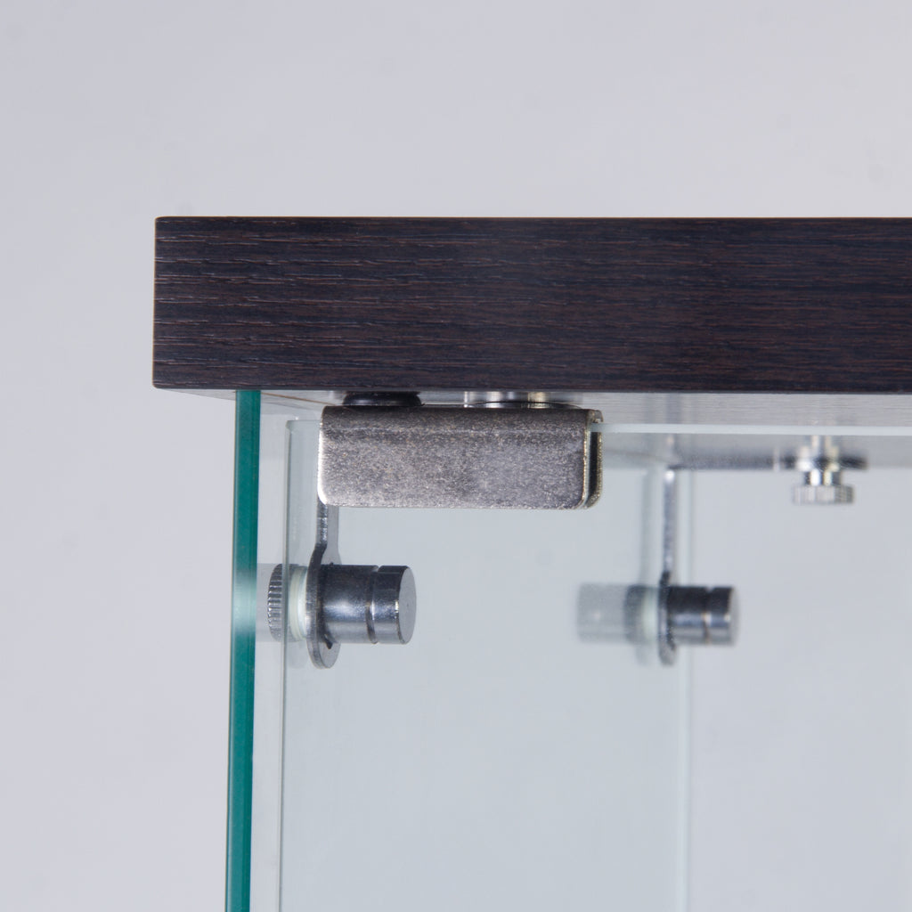 One Door Glass Cabinet Glass Display Cabinet with 3 Shelves, Black - Grand Goldman Shop