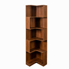 Corner Book Shelf - 5 Tier Corner Bookshelf  Bookcase with Baffle, Freestanding L Shaped Display Shelf Stand with led lights for Home Office, Living Room, Bedroom, Kitchen - Grand Goldman Shop