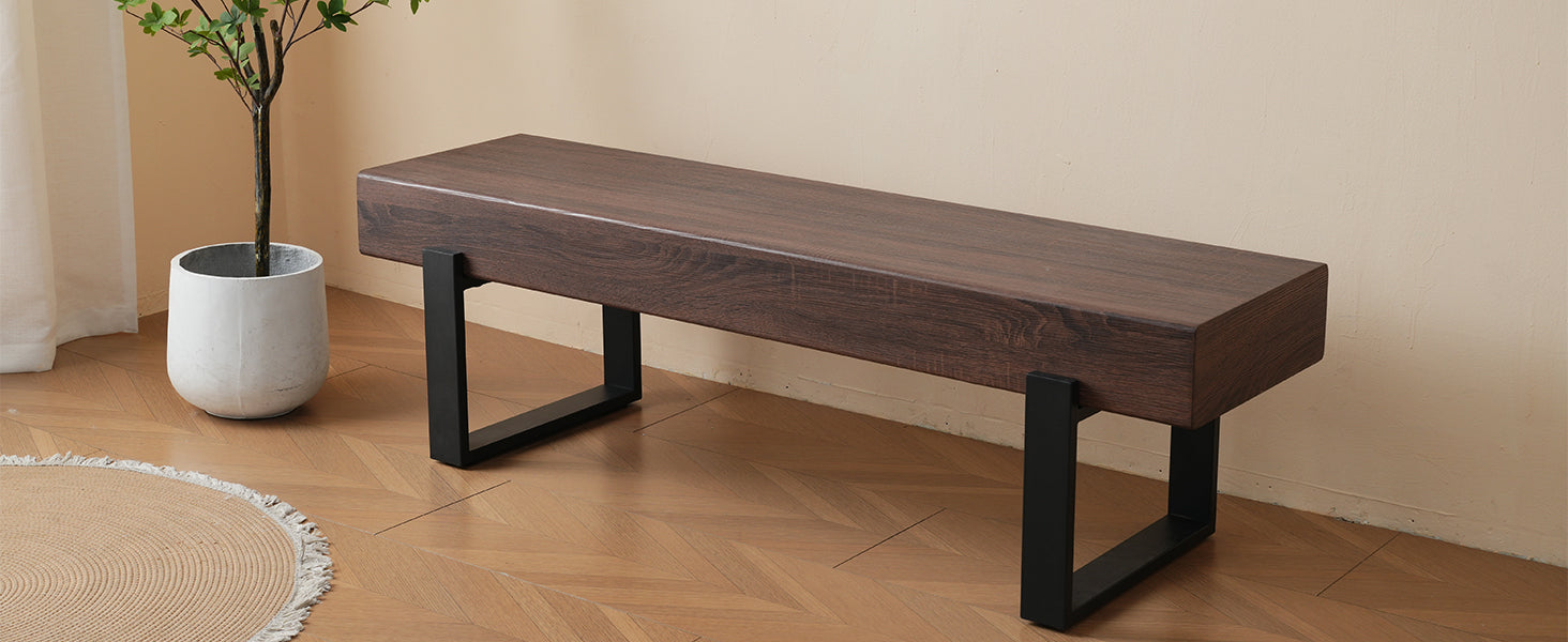 59' Dining Bench, Farmhouse Indoor Kitchen Table Benches, Bed Bench, Industrial Shoe Bench, Entryway Benches - Grand Goldman Shop