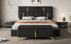 2-Pieces Bedroom Sets,Queen Size Upholstered Platform Bed with Hydraulic Storage System,Storage Ottoman with Metal Legs,Black(Old SKU:N733S207778B) - Grand Goldman Shop
