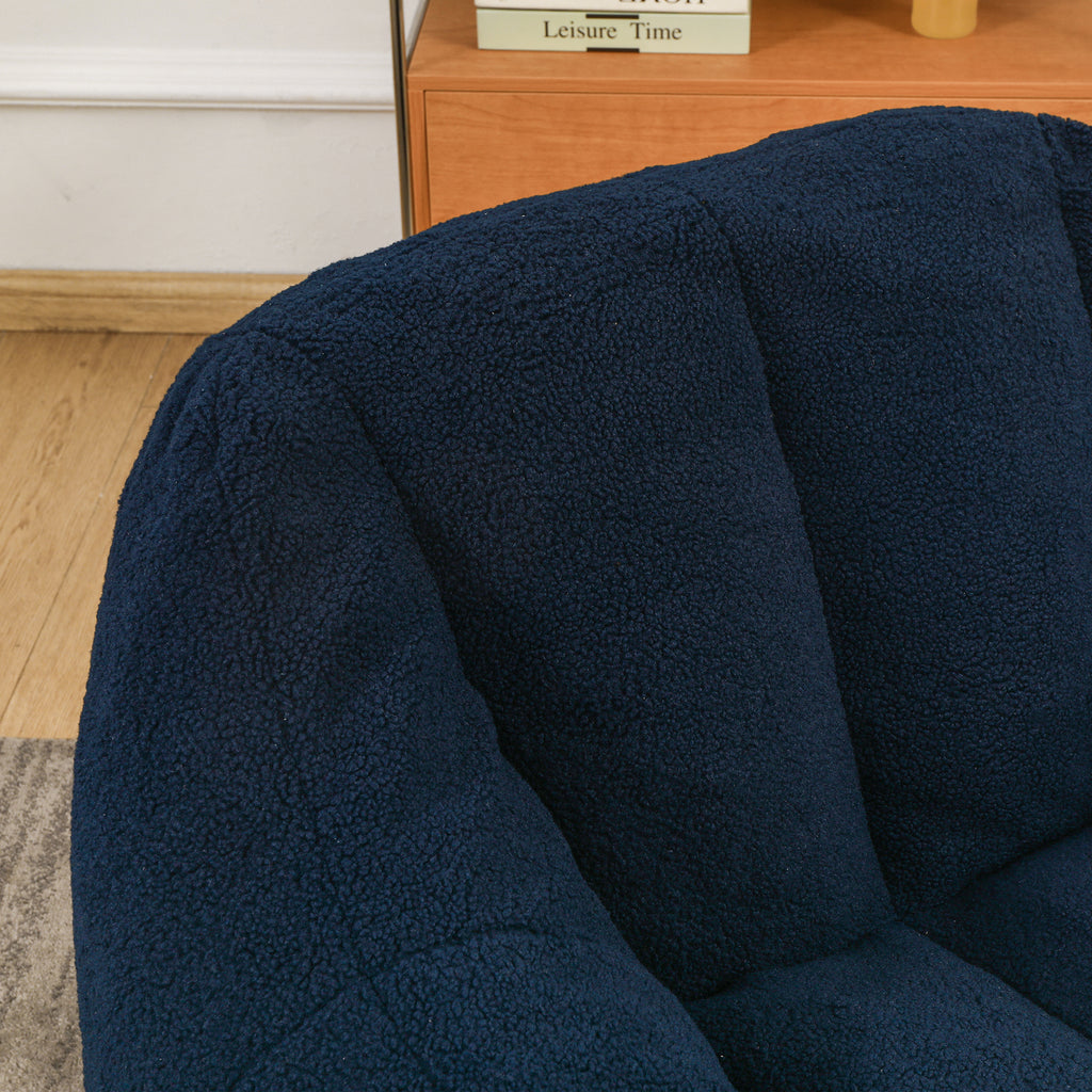 Comfy Bean Bag Chair with Memory Foam Filler – Tufted Soft Stuffed Bean Bag Sofa for Dorm, Apartment, or Living Room – Dark Blue - Grand Goldman Shop