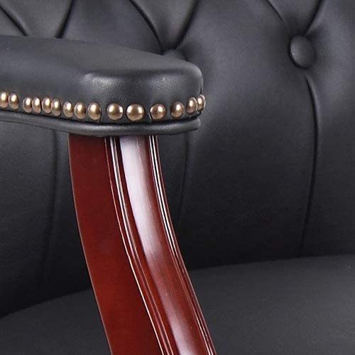 Leather Reception Guest Chairs  W/Padded Seat and Arms Ergonomic Mid-Back Office Executive Side Chair for Meeting Waiting Roo