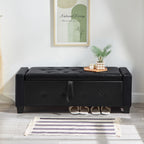 48' Ottoman Bench with Storage, Bench for Bedroom,Living Room,Hallway, Upholstered Tufted Faux Leather PU Ottoman Black - Grand Goldman Shop